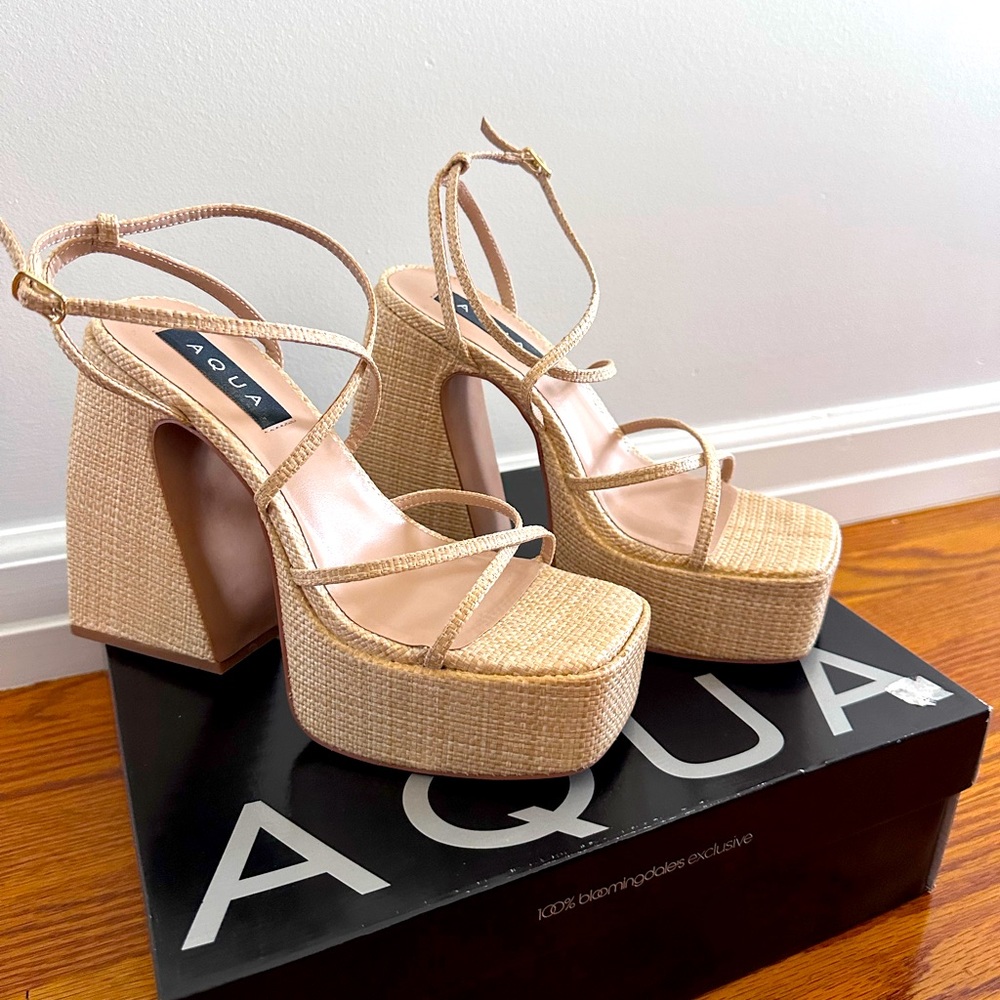 Aqua- Women's Chanc Strappy Platform High Heel Sandals